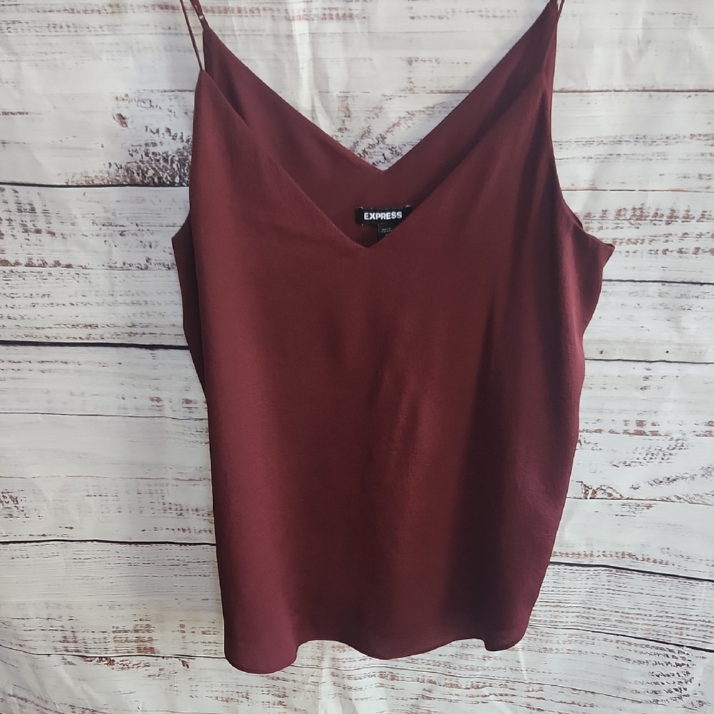 Express Burgundy Satin Camisole